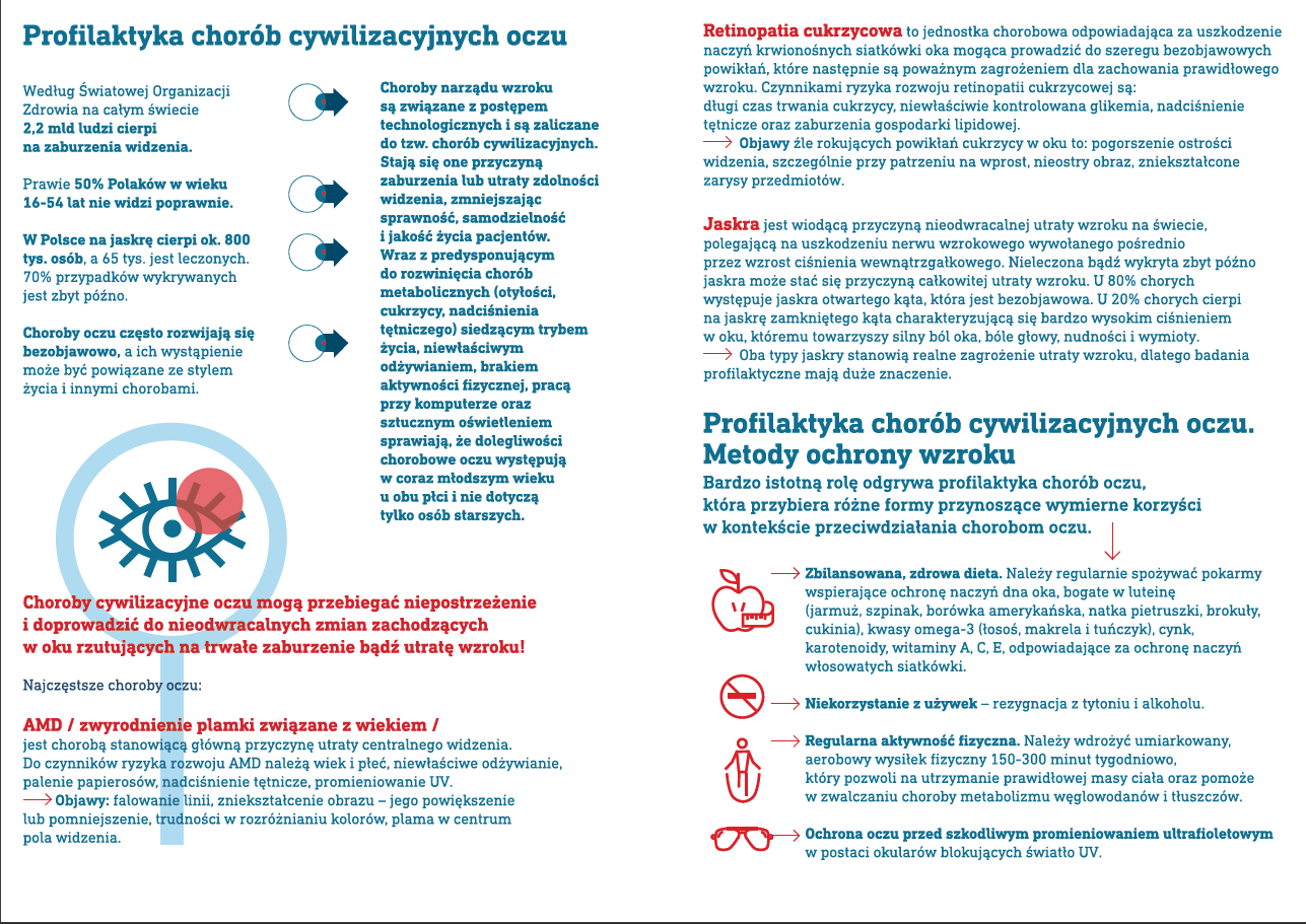 Dobry wzrok Mazowszan ulotka informacyjna